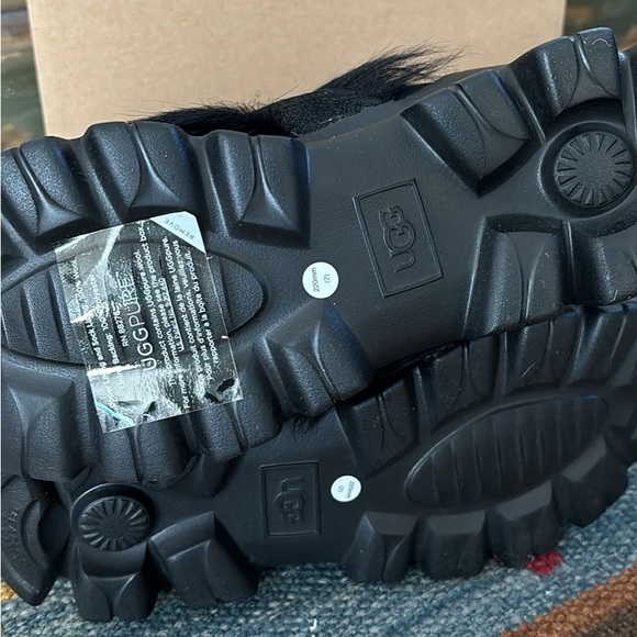 FIRM! UGG Fluff Punk UGG Pure & Lamb Fur Suede Ankle Boots Black sz 5 - Picture 5 of 10